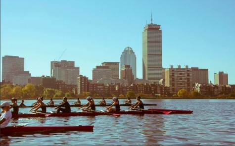 The Boston skyline provides a scenic backdrop for rowers, and some 11,000 are expected to come Oct. 18-19, 2014, to participate in the 50th Head of the Charles Regatta.