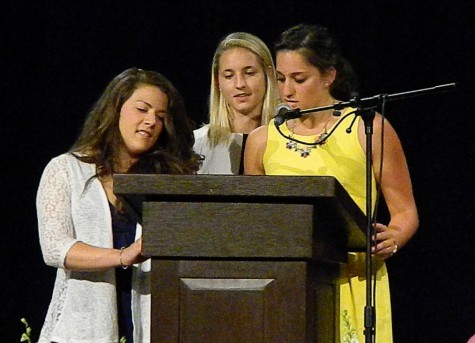 The annual Awards Night at Watertown High School was held May 28, 2015. More than $100,000 in scholarships were awarded to Watertown High seniors. The Friends of Mary Kostikian Scholarship was presented by Courtney Hopkins, Alison Holland, and Sarah MacDougall.