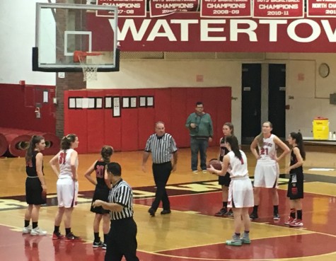 Felicia Korte at the foul line at Watertown's home opener against Winchester on Dec. 18, 2015.