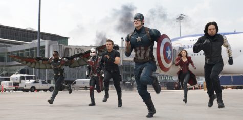 In "Captain America: Civil War", the Avengers pick sides with Team Cap featuring (from left) Falcon (Anthony Mackie), Ant-Man (Paul Rudd), Hawkeye (Jeremy Renner), Captain America (Chris Evans), Scarlet Witch (Elizabeth Olsen), and Winter Soldier (Sebastian Stan).