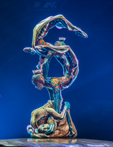 Contortion is one of the many extraordinary acts in Cirque du Soleil's "Kurios: Cabinet of Curiosities," playing through July 10, 2016, at Suffolk Downs in East Boston.  