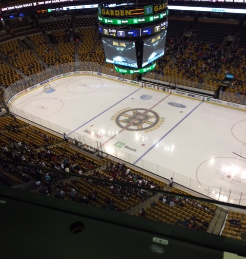 The view from the TD Garden pressbox 45 minutes before Watertown and Agawam played for the state championship on Sunday, March 15, 2015. Watertown won, 2-1, for the schools first MIAA Division 3 boys hockey state title.