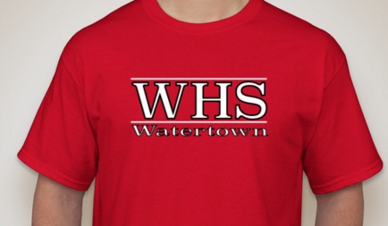 A Watertown High T-shirt being sold as part of a fund-raiser by the 17 students and teachers heading to Costa Rica over April vacation. WHS merchandise is only available for sale through the end of January.