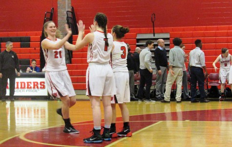 Shannon Murphy is introduced along with her Watertown High teammates at the MIAA Division 2 North girls' basketball tournament game with visiting Danvers on Friday, March 4, 2016. The junior center had 9 points, 7 rebounds, and 6 blocks in a 52-33 win Friday, March 4, 2016. 