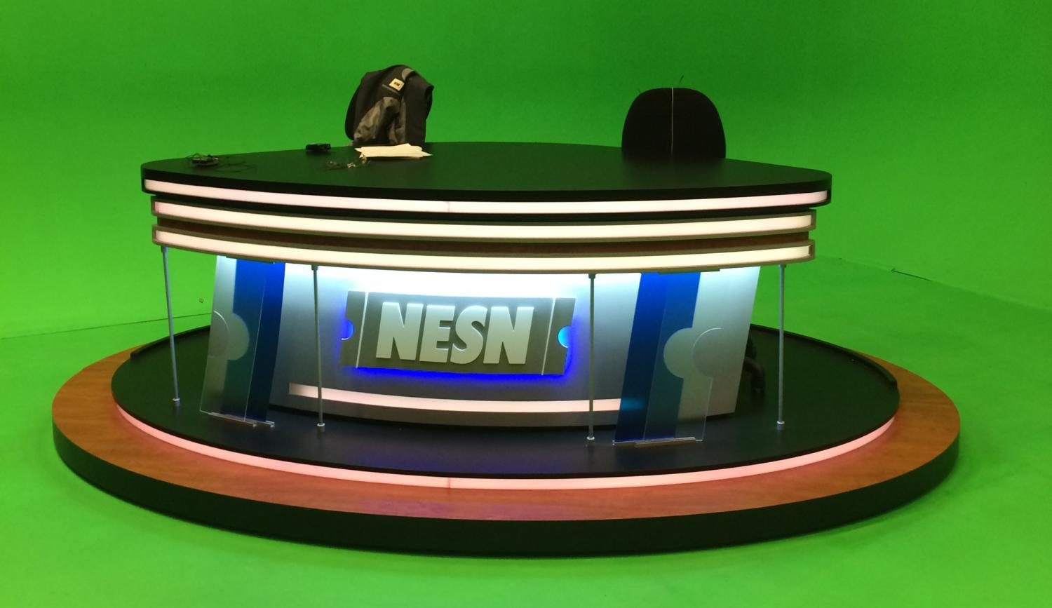 Studio B, with its green-screen backdrop, is where shows such as “NESN Sports Today” are filmed inside the Watertown, Mass., production facilities. 