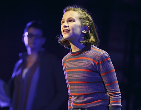 Alessandra Baldacchino as Small Alison in the Fun Home national tour.