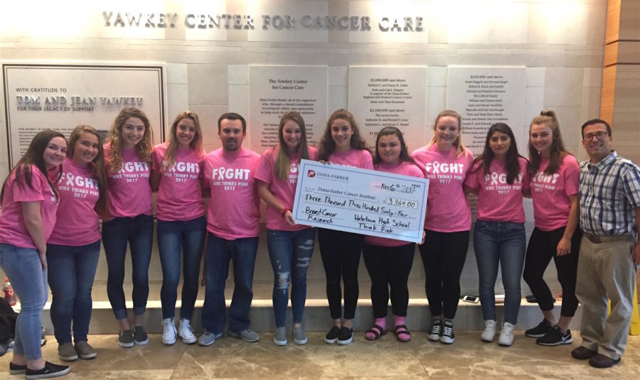 Watertown+High+School+participated+in+Think+Pink+Day+on+Oct.+17%2C+2017%2C+to+help+spread+awareness+about+breast+cancer.+The+Pride+Committee%2C+which+ran+the+event%2C+raised+nearly+%243%2C500+for+the+Dana-Farber+Cancer+Institute+in+Boston%2C+which+was+presented+on+Nov.+6.