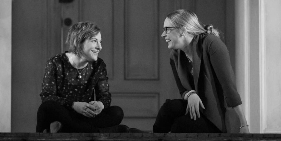 The national touring production of The Humans -- which will be at Bostons Shubert Theatre through March 25, 2018 -- includes (from left) Daisy Eagan and Therese Plaehn. 