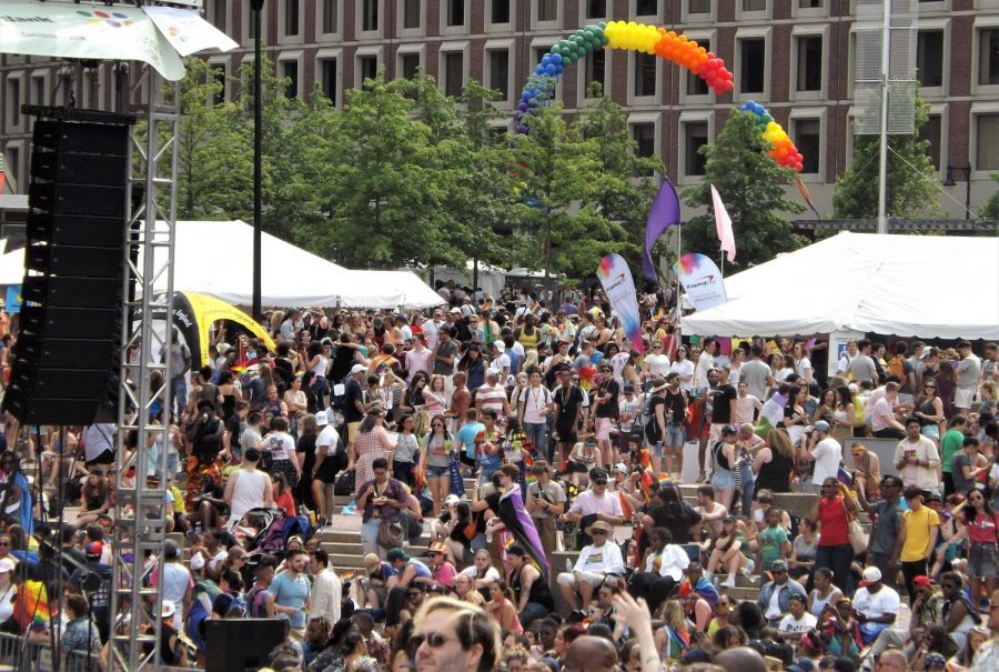 A scene from the Boston Pride Festival on June 9, 2018.