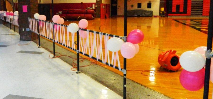 Watertown High School is decorated as part of Think Pink, the schools show of support in the fight against breast cancer, on Thursday, Oct. 18, 2018.