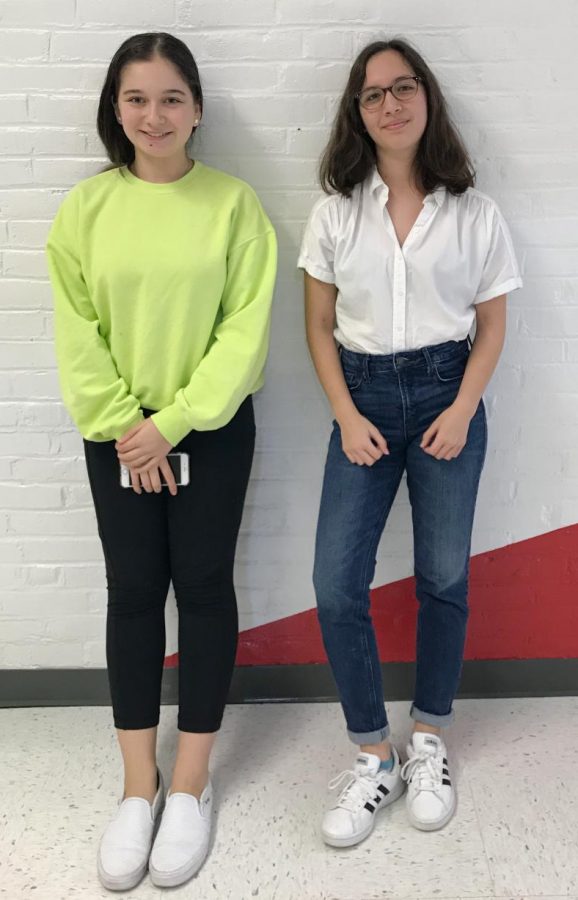 Mia (right) and Izabell pose for Throwback Thursday during Spirit Week 2019 at Watertown High School.