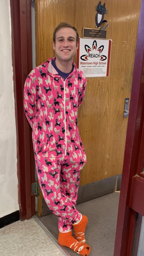 Faculty at Watertown High dressed up for Pajama Day during Spirit Week 2019.