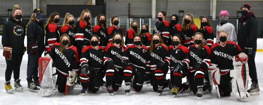 The 2020-21 Watertown High School girls hockey team.