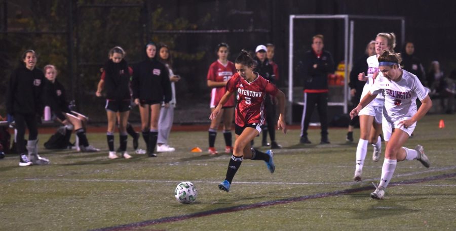 Action from the Watertown High girls soccer game with Burlington on Oct. 22, 2021, at Victory Field in Watertown.