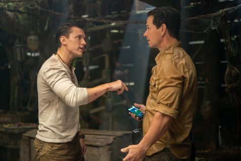 Mark Wahlberg (right) and Tom Holland star in Uncharted.